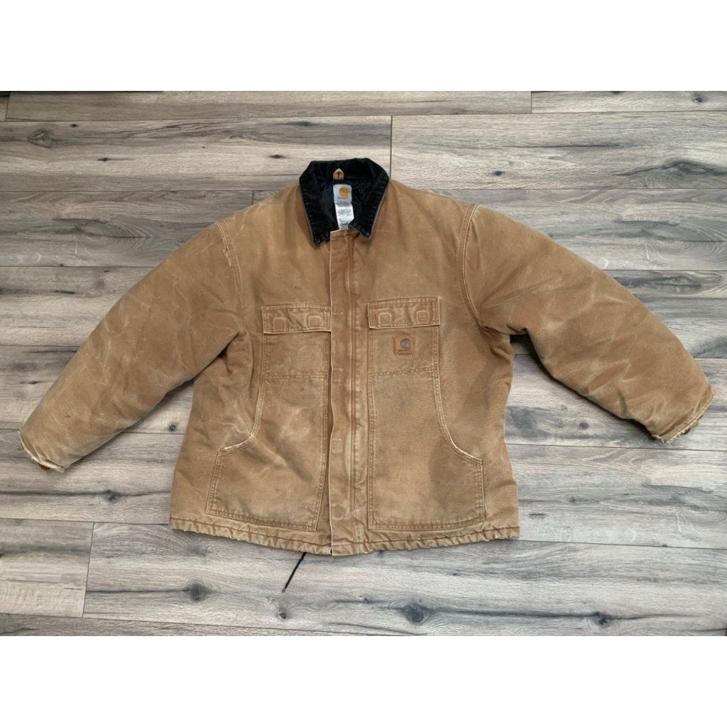Carhartt Men Vintage C26 Brn 2xl Regular Barn Coat Tan Brown Quilted Arctic Togg